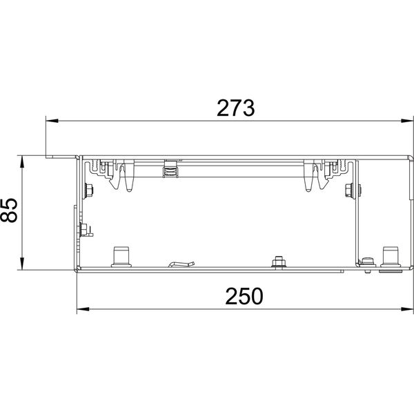 OKB U 25085 BD Flushfloor trunking unit with blanking lid 2000x273x85 image 2