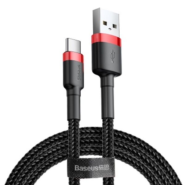 Cable USB A plug - USB C plug 1.0m QC3.0 red+black BASEUS image 2