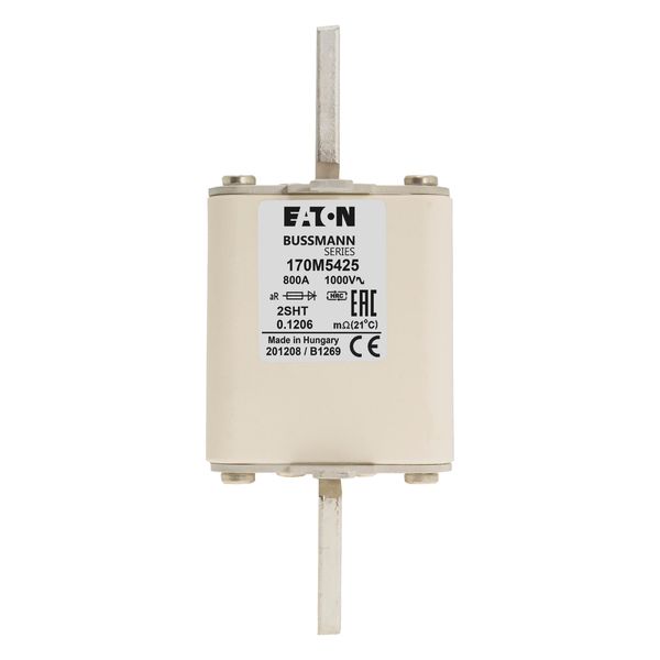 Fuse-link, high speed, 800 A, AC 1000 V, size 2, 59 x 59 x 150 mm, aR, IEC, single indicator image 20