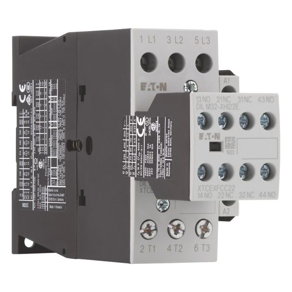 Contactor, 380 V 400 V 11 kW, 2 N/O, 2 NC, RDC 24: 24 - 27 V DC, DC operation, Screw terminals image 7