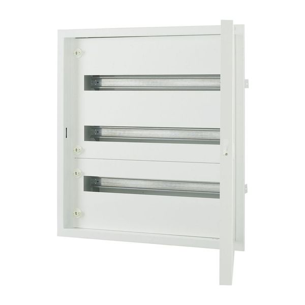 Complete flush-mounted flat distribution board, white, 24 SU per row, 3 rows, type A image 1