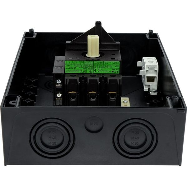 Main switch, P3, 100 A, surface mounting, 3 pole, 1 N/O, 1 N/C, STOP function, With black rotary handle and locking ring, Lockable in the 0 (Off) posi image 5