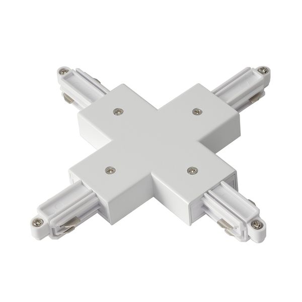 X-connector for 1-circuit HV-track, surface-mounted, white image 1