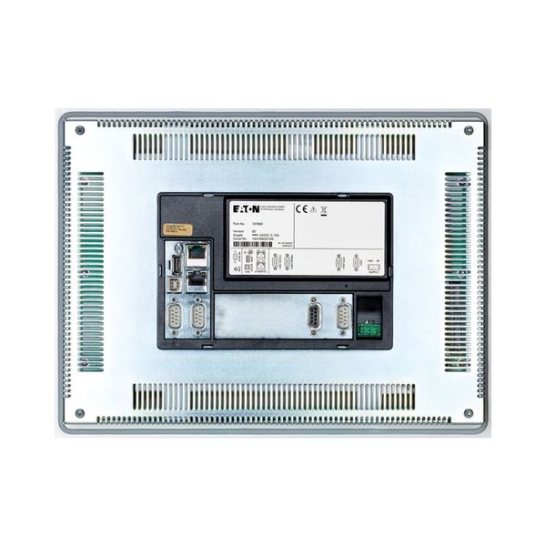 Single touch display, 10-inch display, 24 VDC, 640 x 480 px, 2x Ethernet, 1x RS232, 1x RS485, 1x CAN, 1x DP, PLC function can be fitted by user image 10