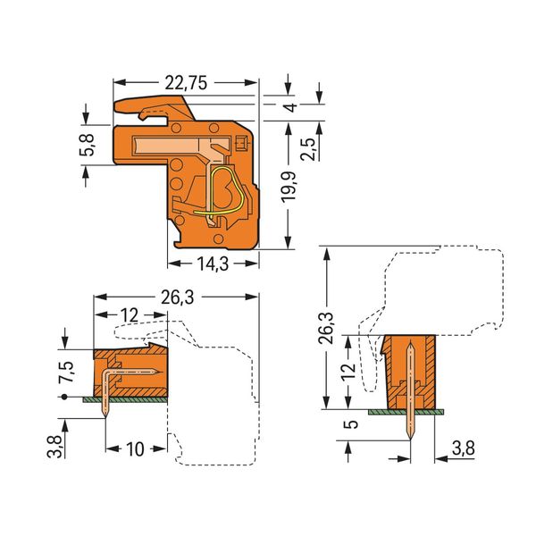 1-conductor female connector, angled CAGE CLAMP® 2.5 mm² orange image 2