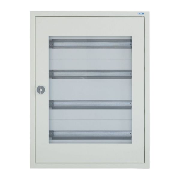 Complete flush-mounted flat distribution board with window, white, 33 SU per row, 4 rows, type C image 6