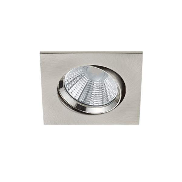 Pamir LED recessed spotlight brushed steel square image 1