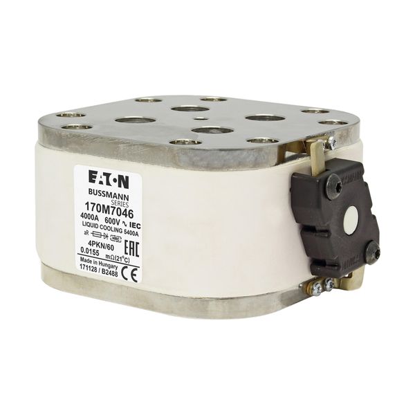 Fuse-link, high speed, 4000 A, AC 600 V, size 4, 120 x 105 x 59 mm, aR, IEC, single indicator image 5