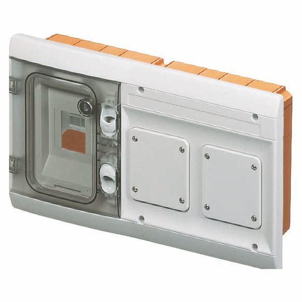 FLUSH-MOUNTING COMBINATION BOARD FITTED FOR MODULAR DEVICES AND 2 FLANGES - 4MODULES + IP55 GREY RAL7035 image 2