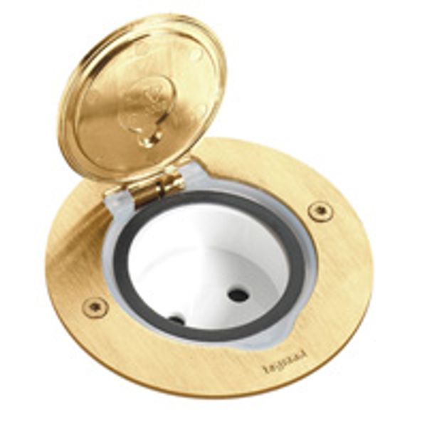 FLOOR ROUND RECEPTACLE GOLDEN BRUSHED image 1