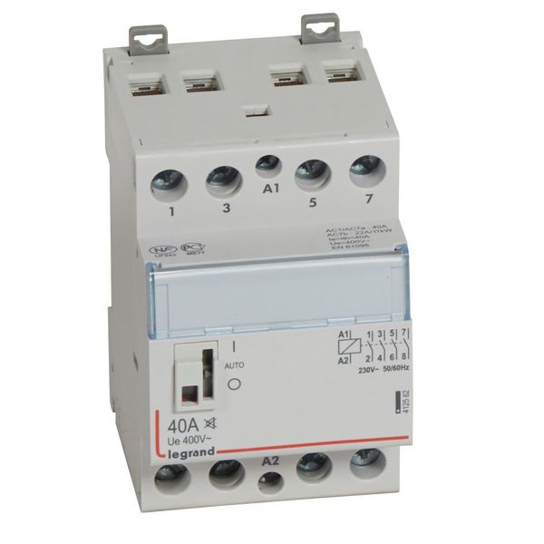 Power contactor CX³ - with 230 V~ coll and handle - 4P - 400 V~ - 40 A - silent image 1
