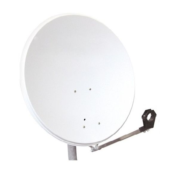 SAT Antenna  80/75cm, Steel, 39dB, foldable feed-arm, white image 1