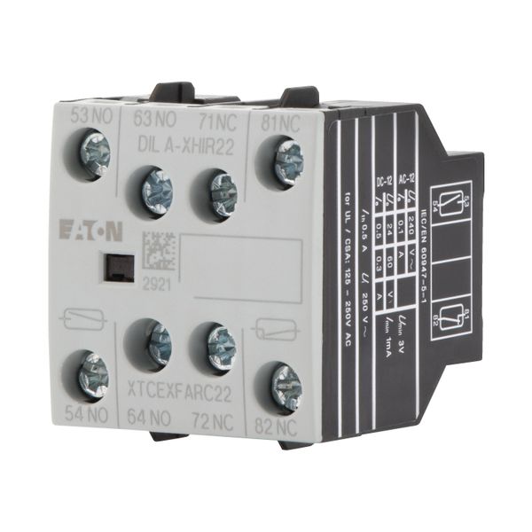Auxiliary contact module, 4 pole, Ith= 16 A, 2 N/O, 2 NC, Microswitch, Front fixing, Screw terminals, DILA, DILM7 - DILM38 image 6