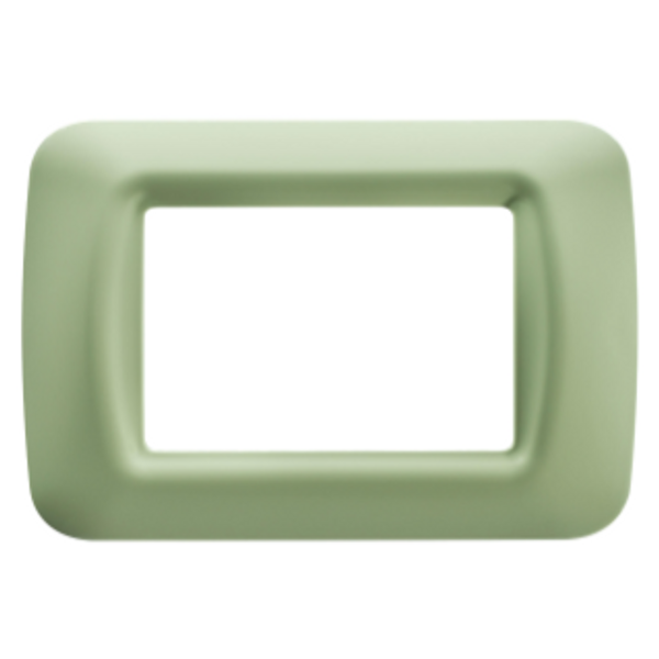 TOP SYSTEM PLATE - IN TECHNOPOLYMER GLOSS FINISHING - 3 GANG - VENETIAN GREEN - SYSTEM image 1