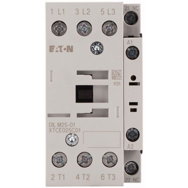 Contactor, 3 pole, 380 V 400 V 11 kW, 1 NC, 24 V 60 Hz, AC operation, Screw terminals image 2