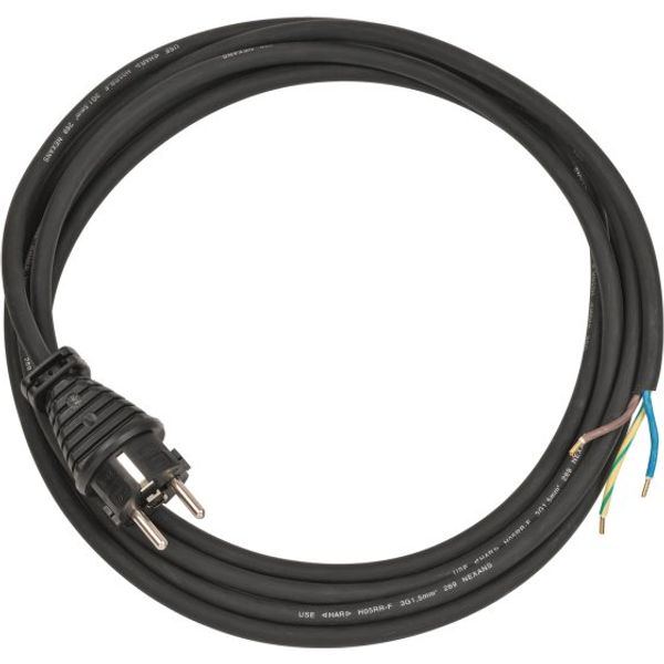 Connecting cable 3-pin IP44 3m black H05RR-F 3G1,5 image 1
