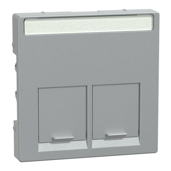 Central plate 2-gang for Schneider Electric RJ45-Connector, aluminium, System M image 4