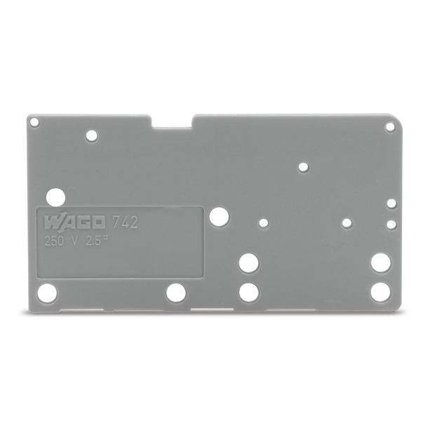 End plate snap-fit type 1.5 mm thick gray image 1