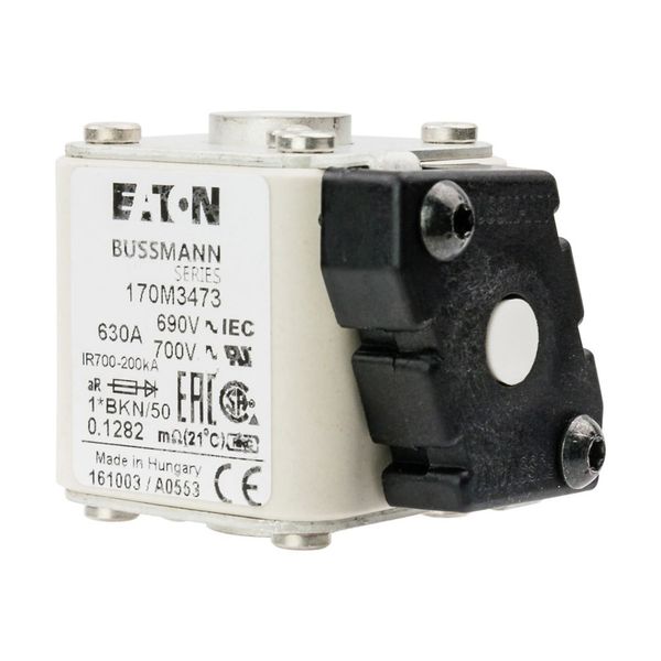 Fuse-link, high speed, 630 A, AC 690 V, compact size 1, aR, IEC, UL, single indicator image 10