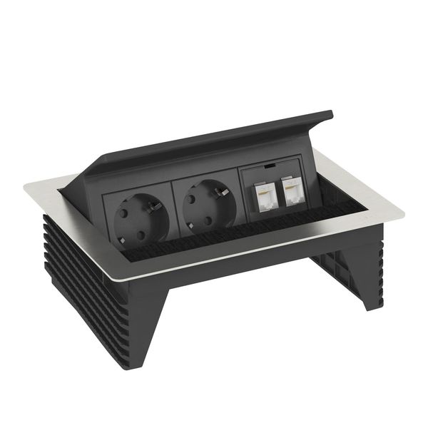 DBK2-D3 D2S2K Deskbox, foldable for installation in table tops 210x167x68 image 1