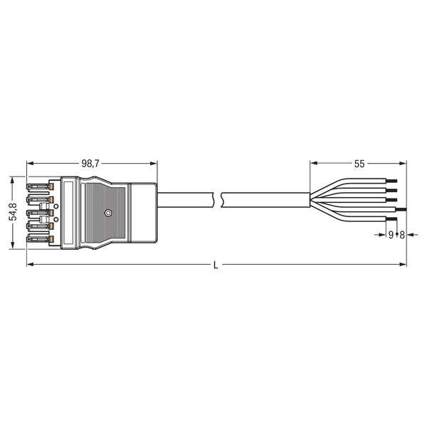 pre-assembled connecting cable Eca Socket/open-ended black image 5