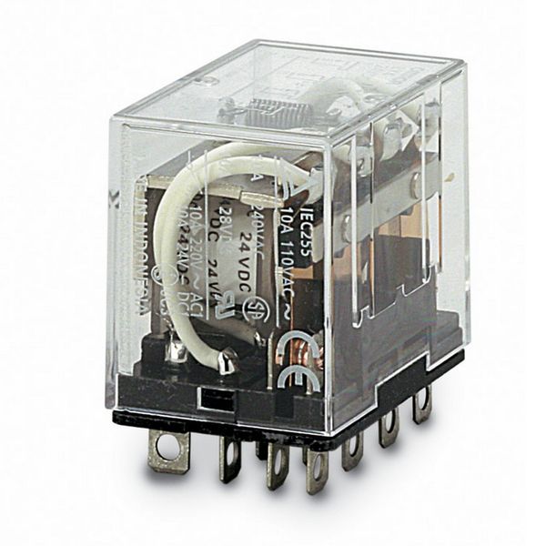 Relay, plug-in, 14-pin, 4PDT, 10 A, 100/110 VDC image 3
