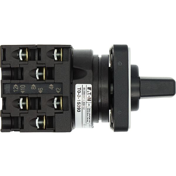 Universal control switches, T0, 20 A, flush mounting, 3 contact unit(s), Contacts: 6, 45 °, momentary/maintained, With 0 (Off) position, With spring-r image 19