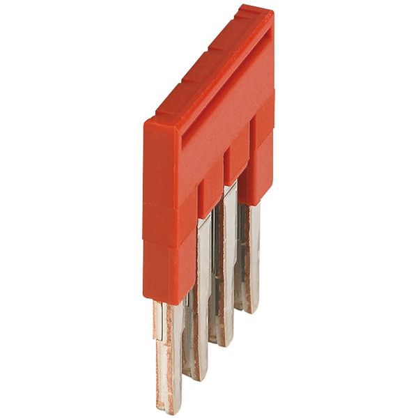 PLUG-IN BRIDGE, 4POINTS FOR 2,5MM² TERMINAL BLOCKS, RED image 1
