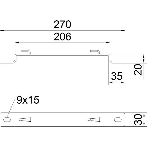 DBLG 20 200 FS Stand-off bracket for mesh cable tray B200mm image 2