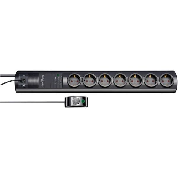 Primera-Tec Comfort Switch Plus 19.500A Extension Lead With Surge Protection 7-way black 2m H05VV-F 3G1,5 2 permanent, 5 switchable image 1