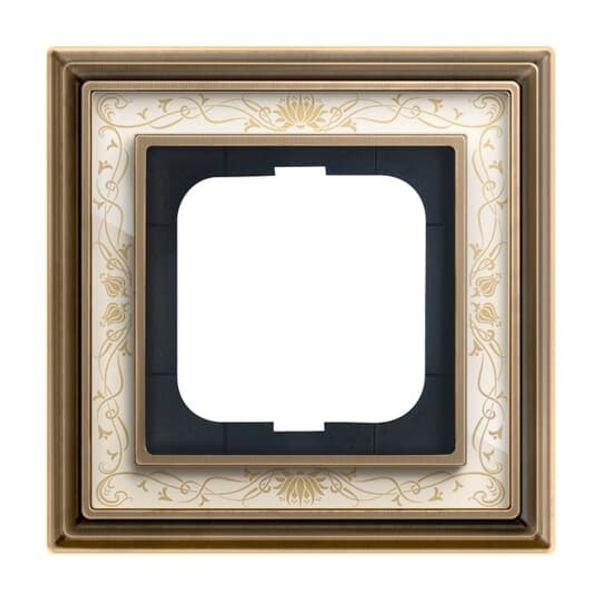 1722-846 Cover Frame Busch-dynasty® antique brass decor ivory white image 4
