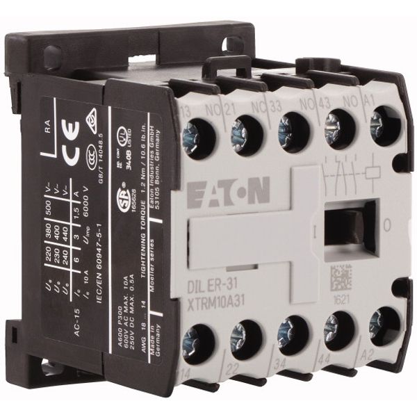 Contactor relay, 24 V 50/60 Hz, N/O = Normally open: 3 N/O, N/C = Normally closed: 1 NC, Screw terminals, AC operation image 4