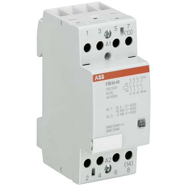 ESB24-40-230AC/DC Installation Contactor (NC) 24 A - 4 NO - 0 NC - 230 ... 240 V - Control Circuit DC image 1