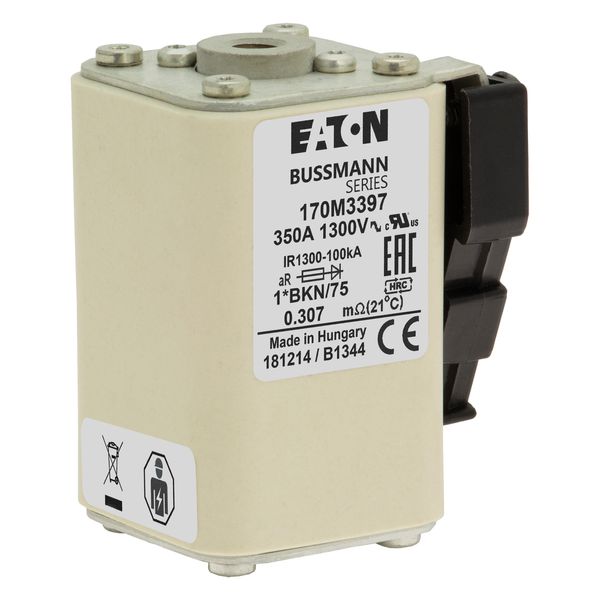 Fuse-link, high speed, 350 A, AC 1250 V, compact size 1, 45 x 59 x 75 mm, aR, IEC, UL, single indicator image 10