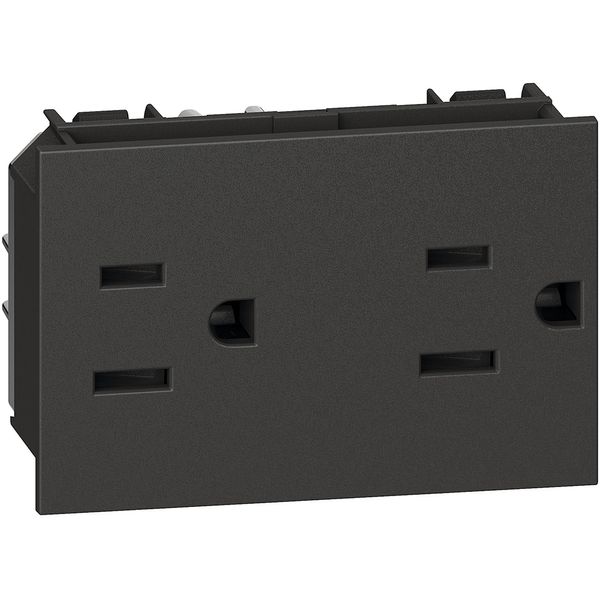 L.NOW - US DUPLEX SOCKET 15A BLACK image 1