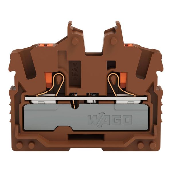 2252-301/000-014 2-conductor miniature through terminal block; with push-button; 2.5 mm² image 1