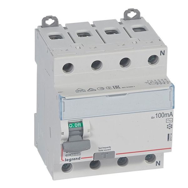 RCD DX³-ID - 4P - 400 V~ neutral right hand side - 63 A - 100 mA - AC type image 1