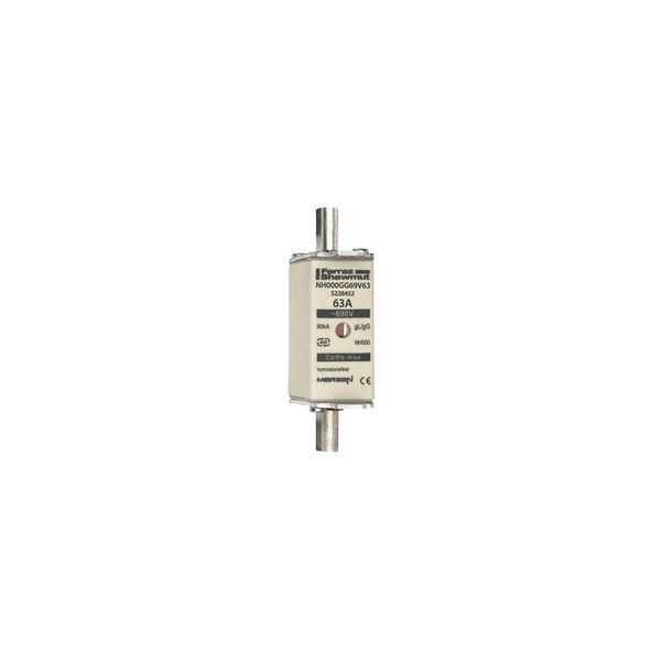 Fuse-link NH000 gG 690VAC 63A live tags Double indicator image 1