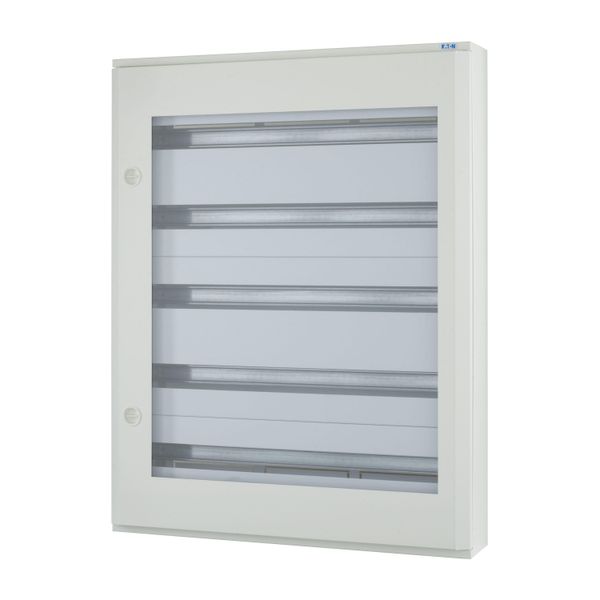 Complete surface-mounted flat distribution board with window, white, 33 SU per row, 5 rows, type C image 4