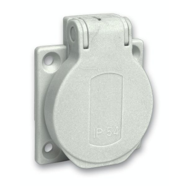 PratiKa socket - grey - 2P + E - 10/16 A - 250 V - French - IP54 - flush - back image 2