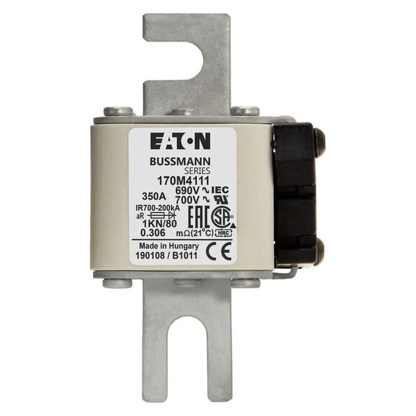 Fuse-link, high speed, 350 A, AC 690 V, DIN 1, 53 x 69 x 108 mm, aR, DIN, IEC, single indicator image 15