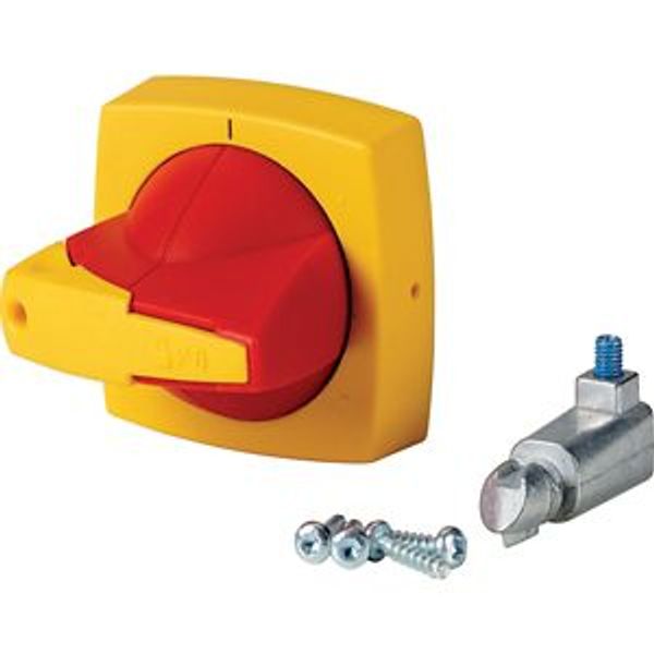 Rotary handle, 8mm, door installation, red/yellow, padlock image 2