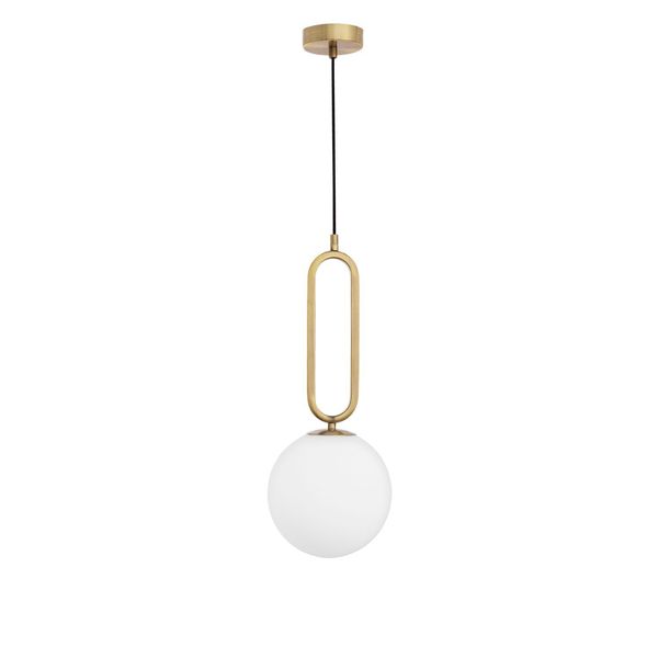 Brass Metal   Opal Glass  LED E27 1x12 Watt 230 Volt  IP20 Bulb Excluded  D: 20 H1: 51 H2: 120 cm Adjustable height image 1