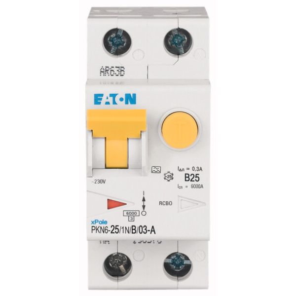 RCD/MCB combination, 25 A, 300 mA, MCB trip characteristic: B, 1p+N, RCD trip characteristic: A image 2