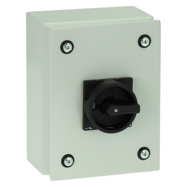 Main switch, P1, 40 A, surface mounting, 3 pole, 1 N/O, 1 N/C, STOP function, With black rotary handle and locking ring, Lockable in the 0 (Off) posit image 13