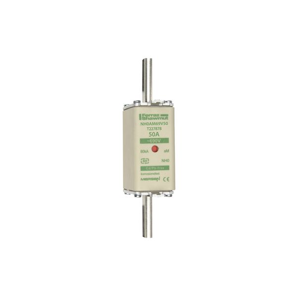 Fuse-link NH0 aM 690VAC 50A live tags Double indicator image 1