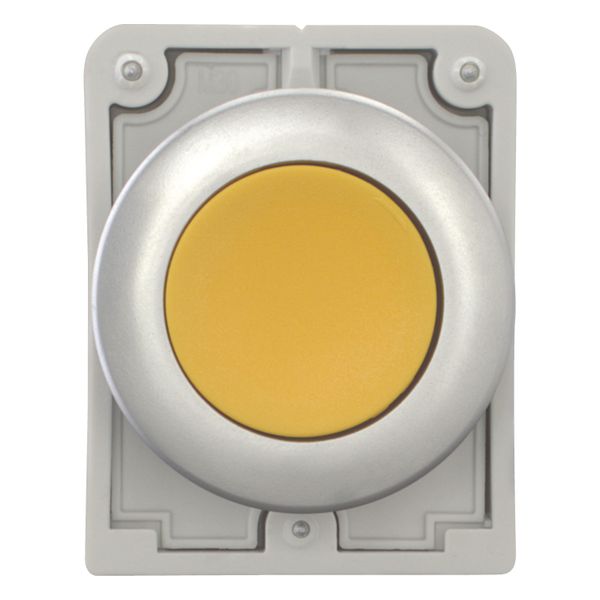 Pushbutton, RMQ-Titan, Flat, momentary, yellow, Blank, Metal bezel image 4