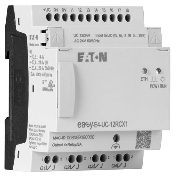 Control relays, easyE4 (expandable, Ethernet), 12/24 V DC, 24 V AC, Inputs Digital: 8, of which can be used as analog: 4, screw terminal image 4