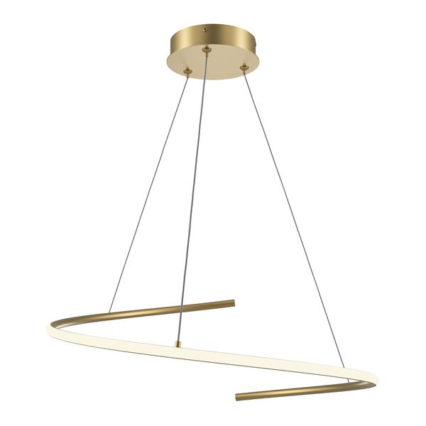 Modern Curve Pendant lamp Brass image 1