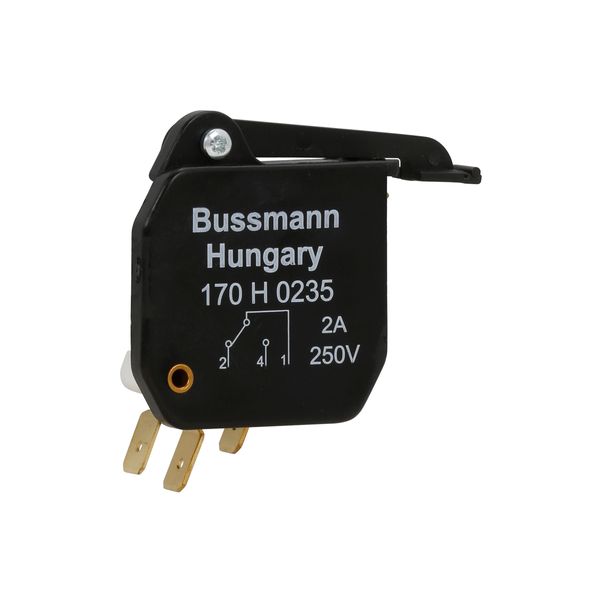 Microswitch, high speed, 2 A, AC 250 V, type T indicator, 6.3 x 0.8 lug dimensions, 00 to 3 with bent tags image 16